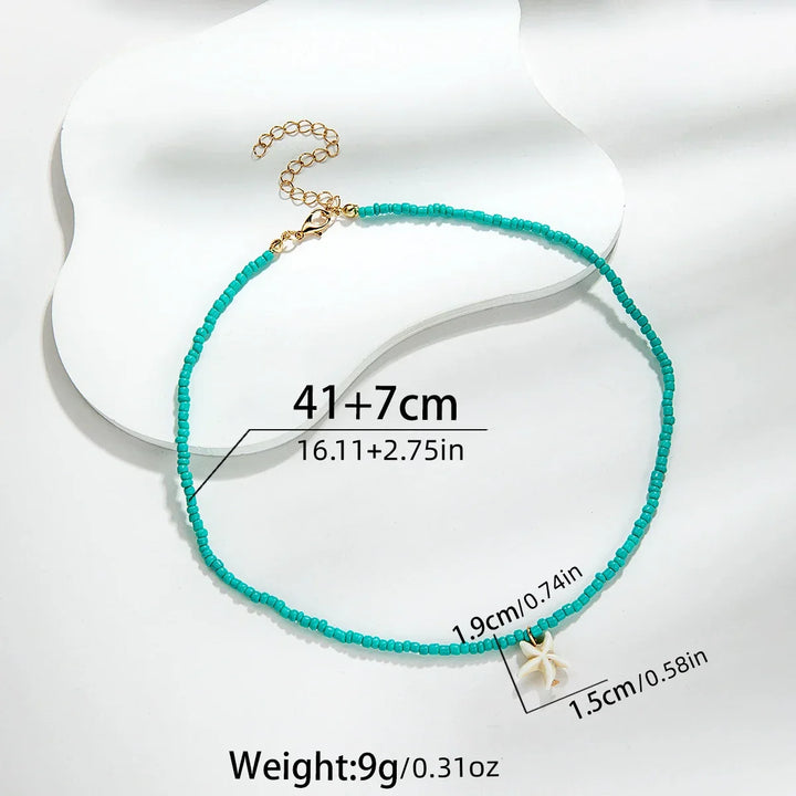 Collier Étoile de Mer Turquoise Bohème Chic