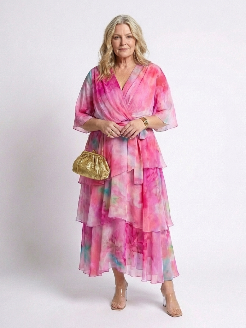Calista | Robe maxi transparente à décolleté en V et ceinture nouée