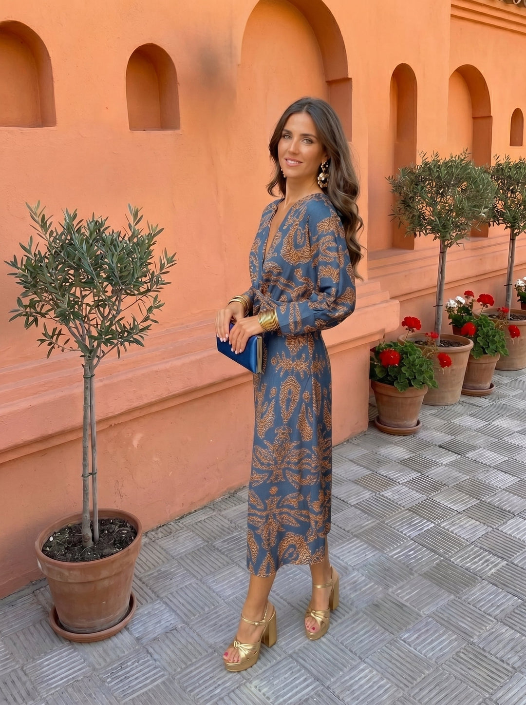 Silvia™│Robe Midi avec Imprimé
