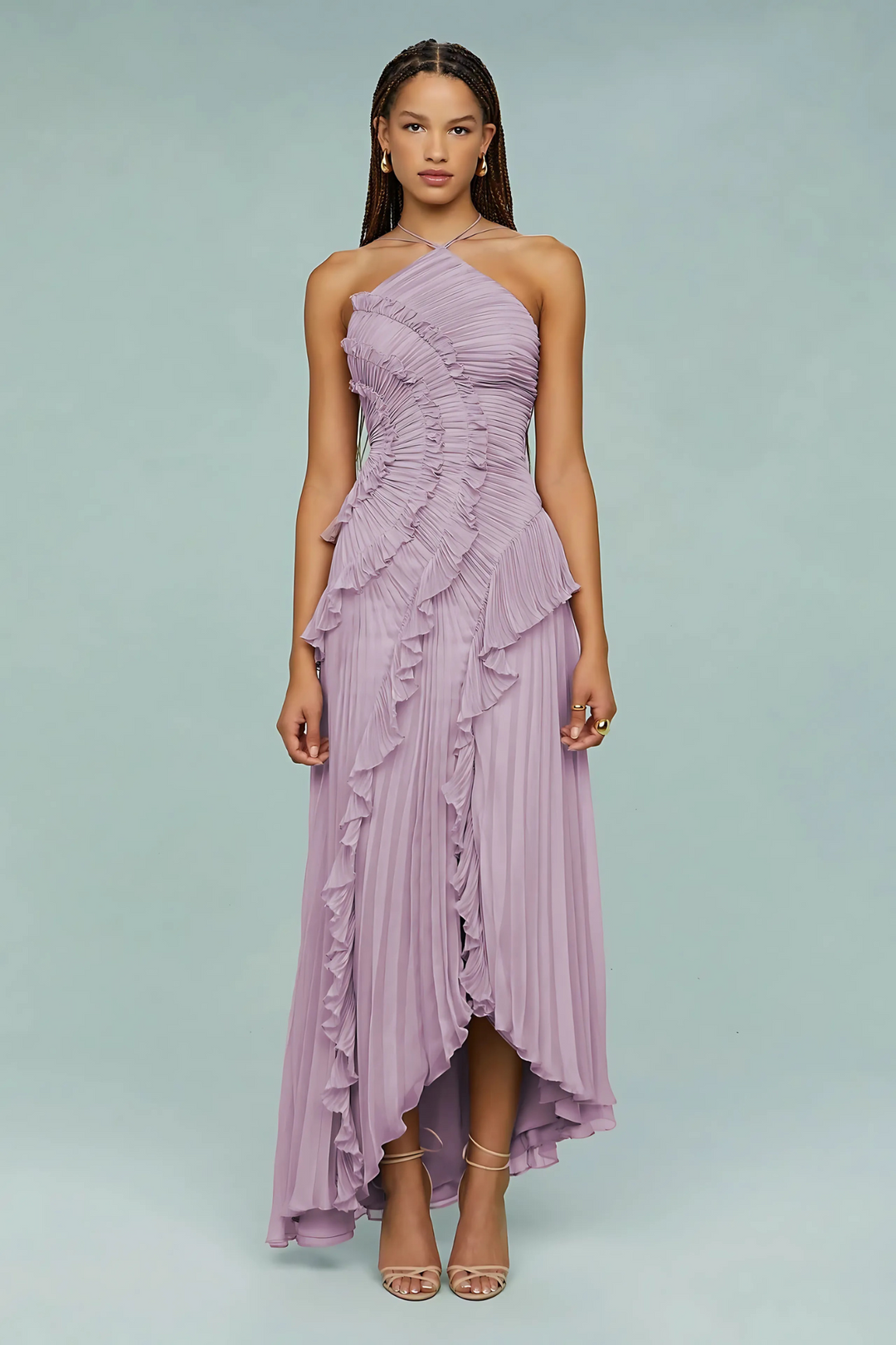 LIYANA | Robe à volants spirales