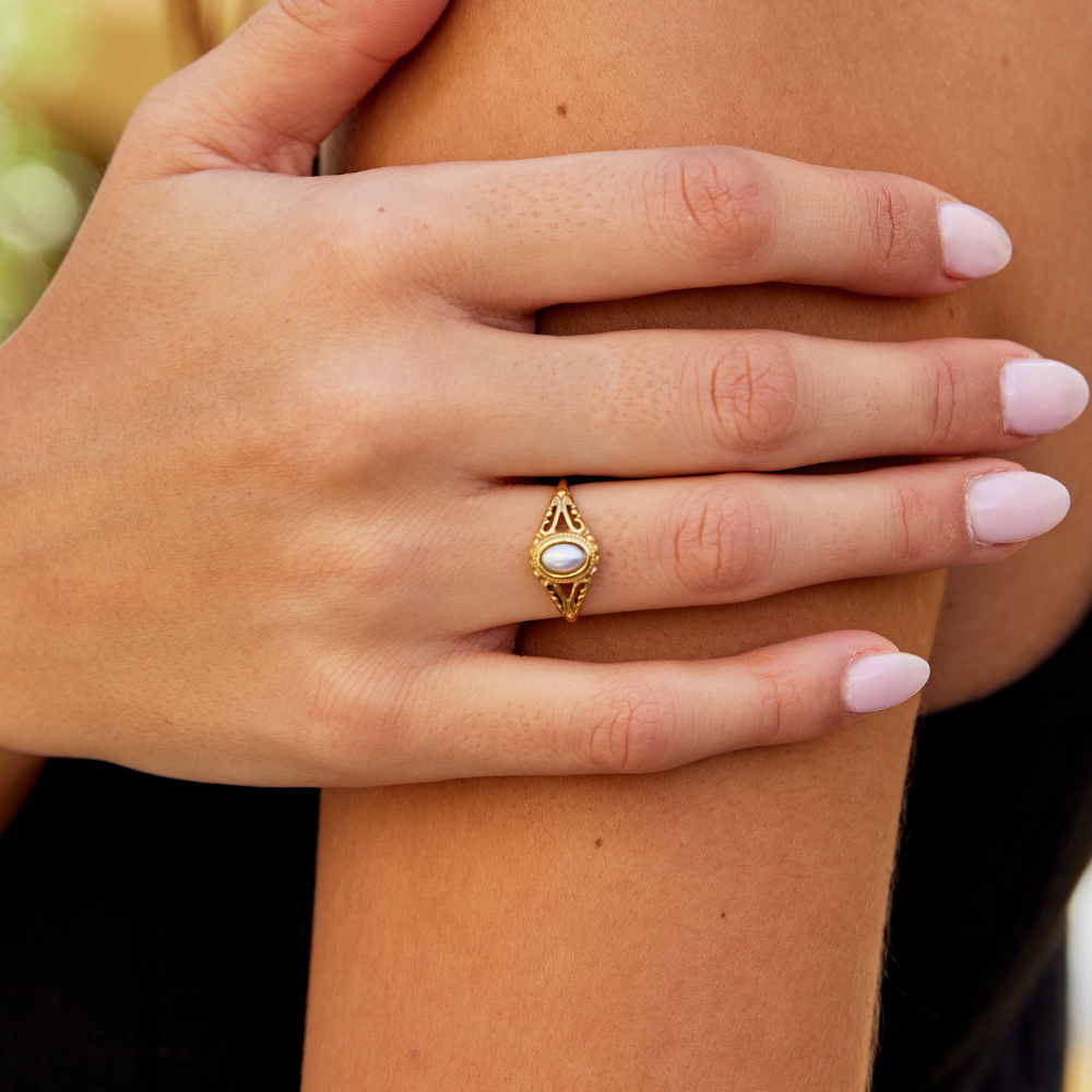 Koninklijke - Bague vintage en perles