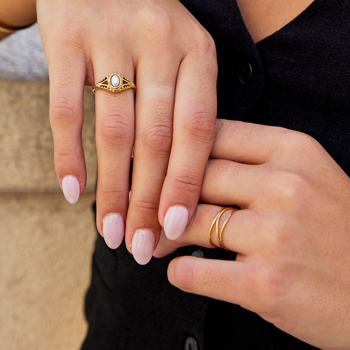 Koninklijke - Bague vintage en perles