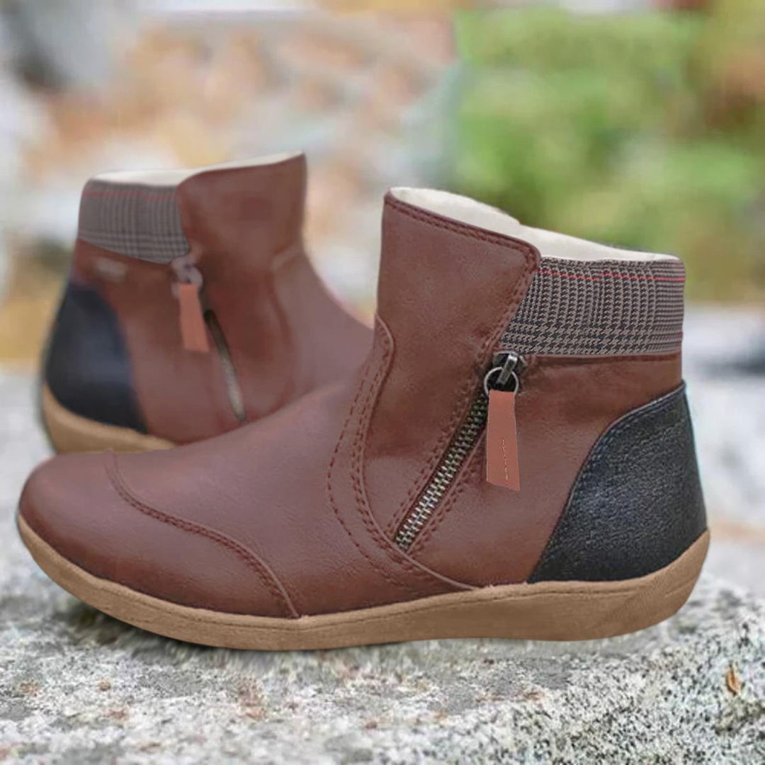 Bottines en Cuir Imperméables avec Semelle Antidérapante