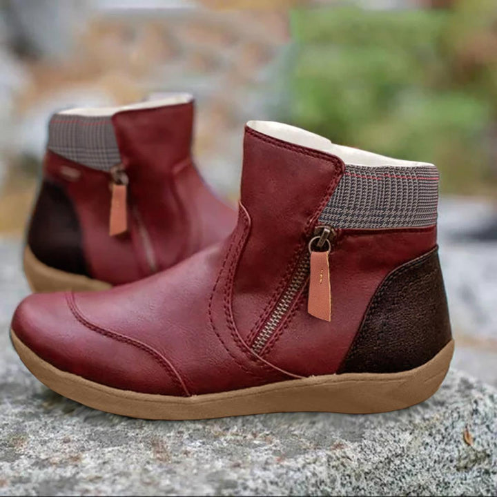 Bottines en Cuir Imperméables avec Semelle Antidérapante