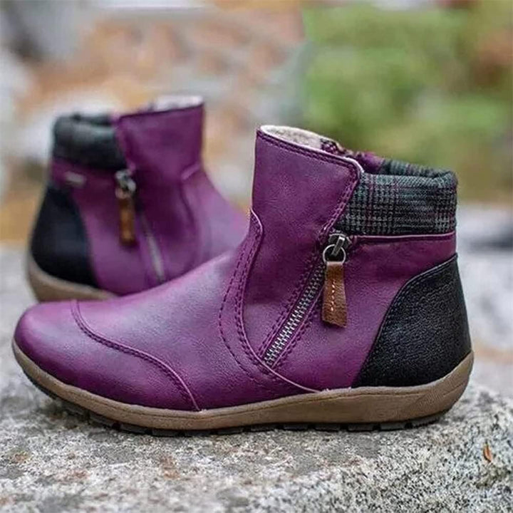 Bottines en Cuir Imperméables avec Semelle Antidérapante