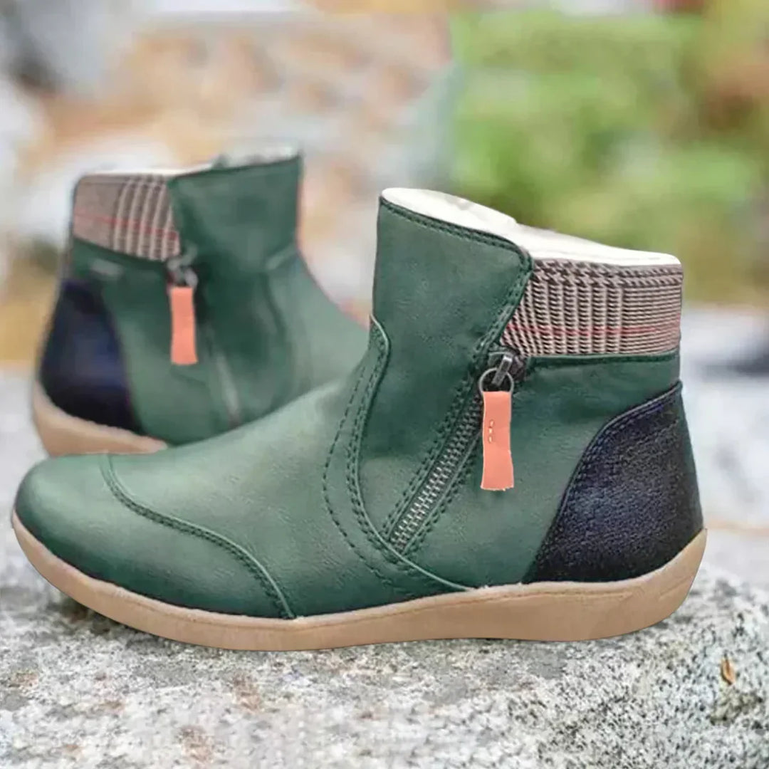 Bottines en Cuir Imperméables avec Semelle Antidérapante