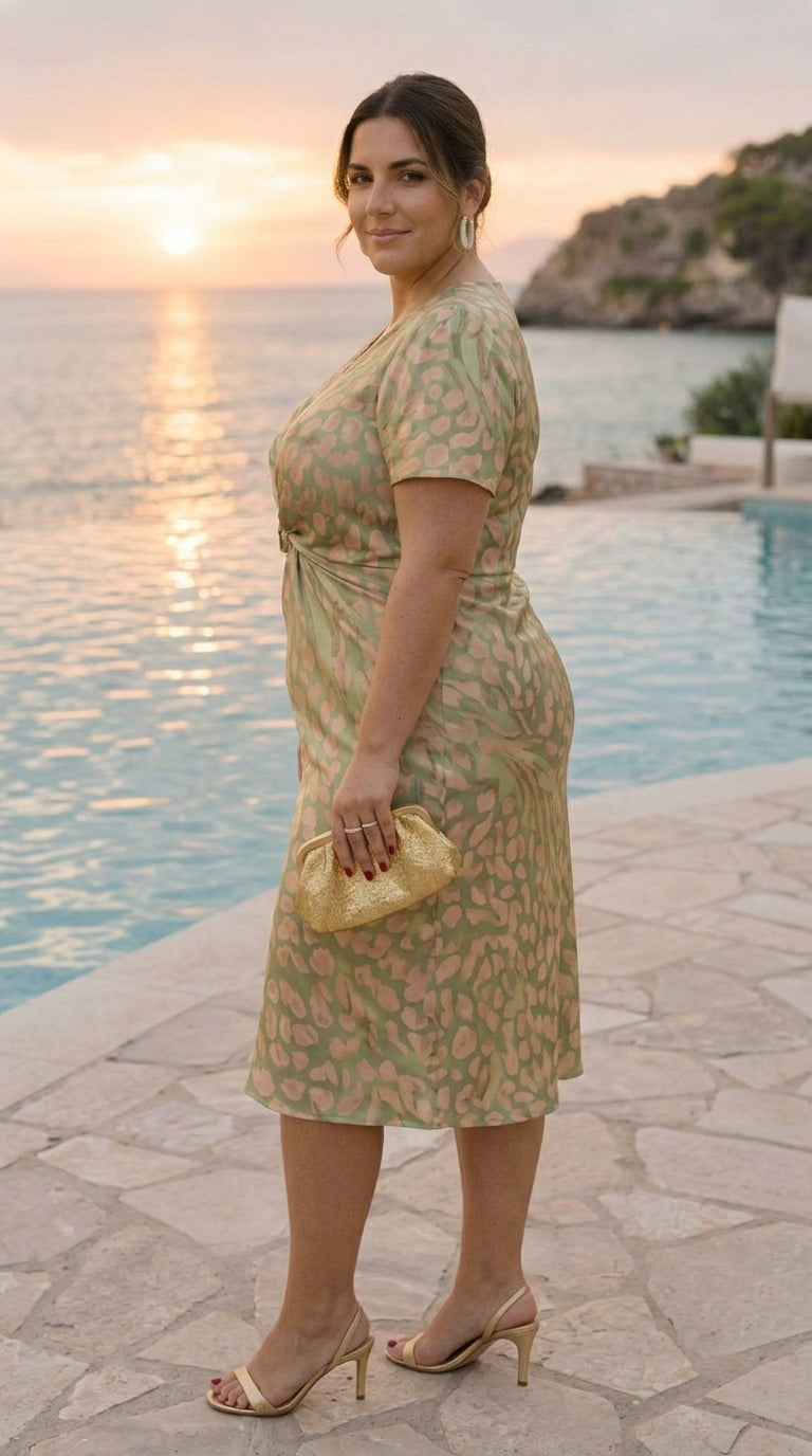 Calandra™│ Robe midi avec drapé élégant