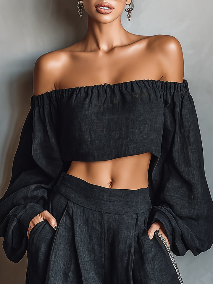 Tess™ | Ensemble épaules dénudées avec pantalon large