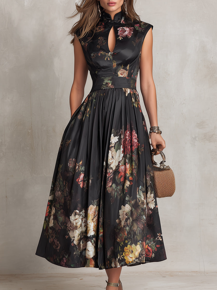 Sienna • Robe midi à imprimé floral