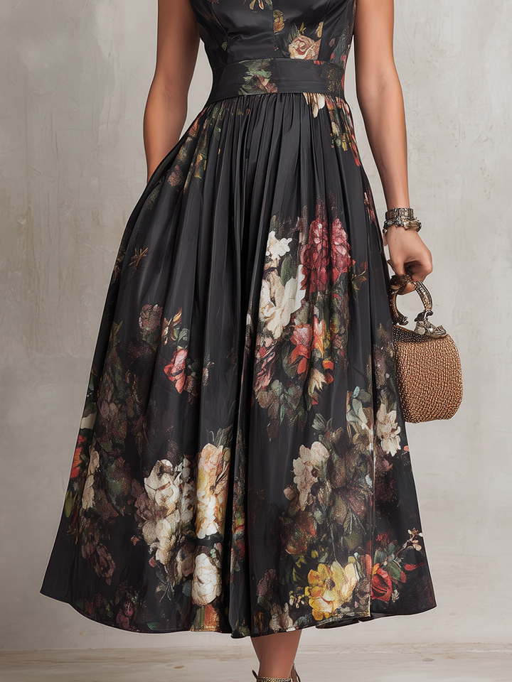Sienna • Robe midi à imprimé floral