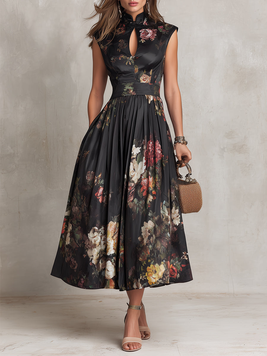 Sienna • Robe midi à imprimé floral