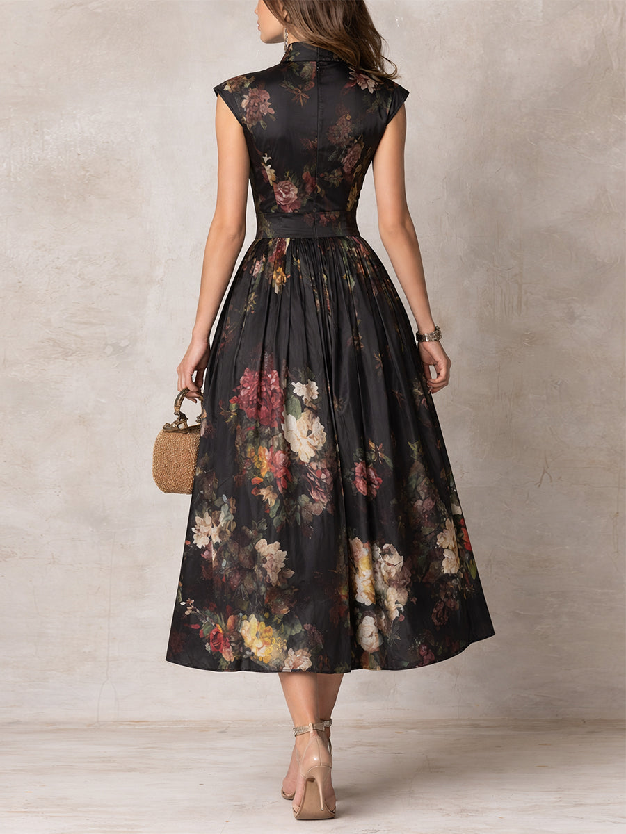 Sienna • Robe midi à imprimé floral