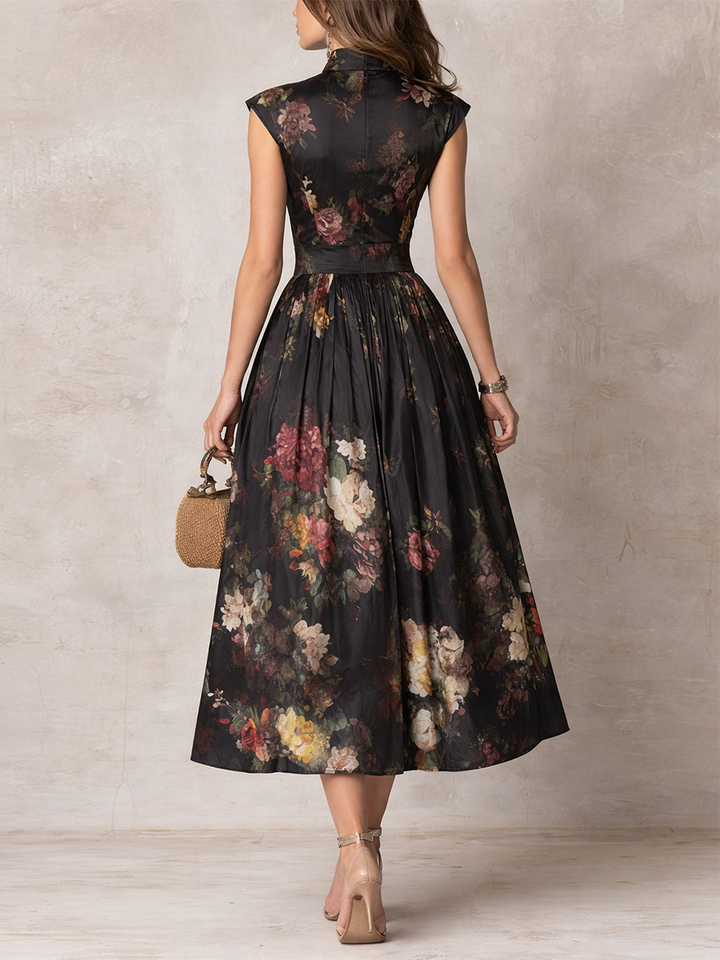 Sienna • Robe midi à imprimé floral
