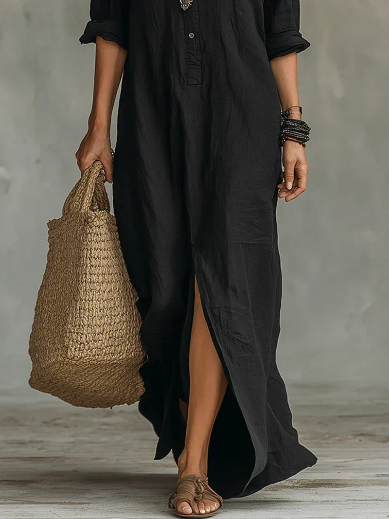 Céline™ | Robe Maxi Ample avec Boutons