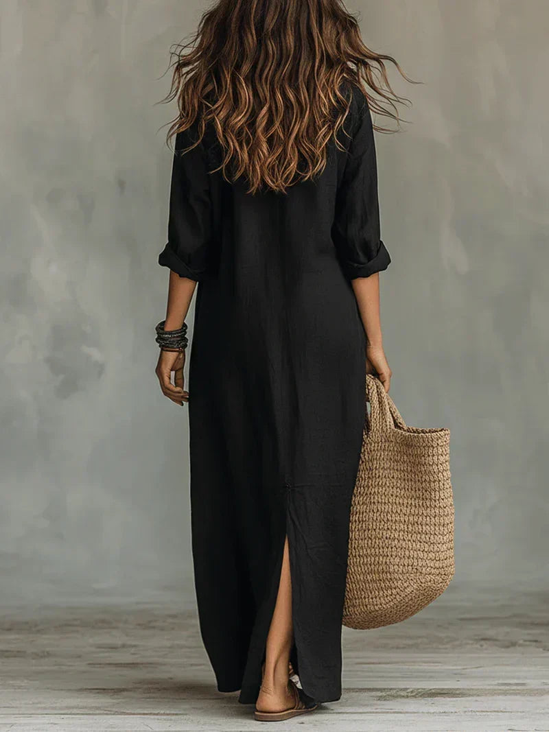 Céline™ | Robe Maxi Ample avec Boutons