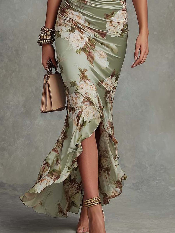 Camelia • Robe en Satin Imprimé