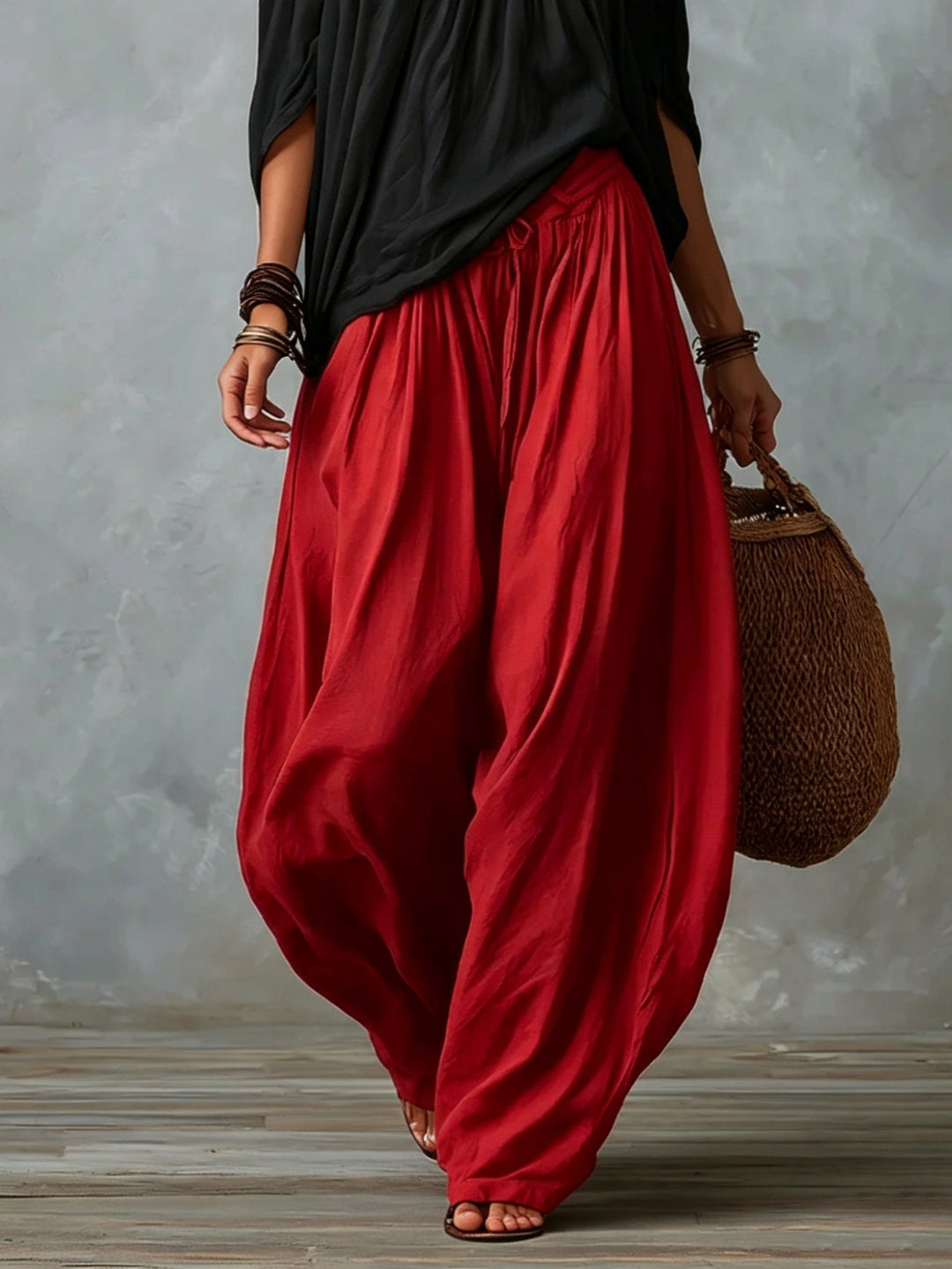 Ensemble Top Off-Shoulder & Pantalon Lantern