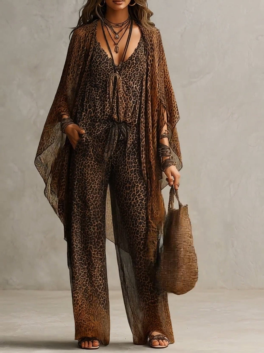Ensemble Luxe 3 pièces Boho Léopard