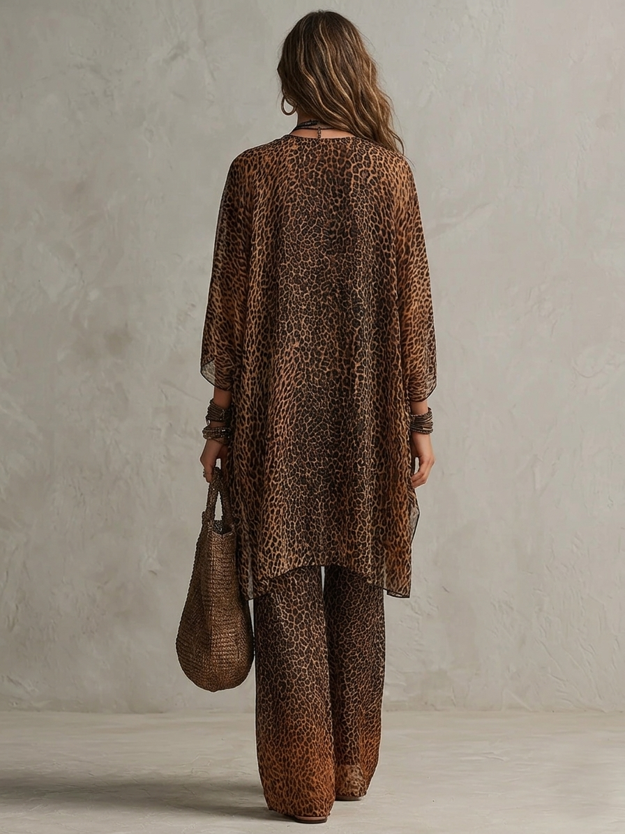 Ensemble Luxe 3 pièces Boho Léopard
