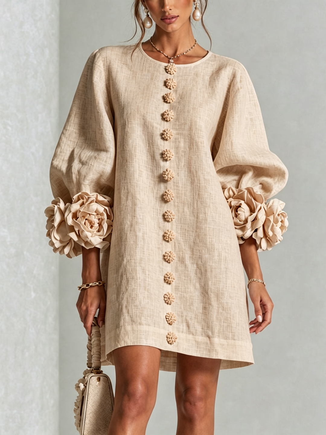 Lola | Robe mini à imprimé floral et fermeture à boutons