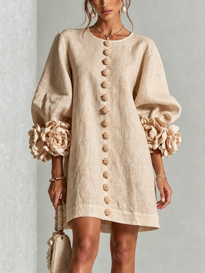 Lola | Robe mini à imprimé floral et fermeture à boutons