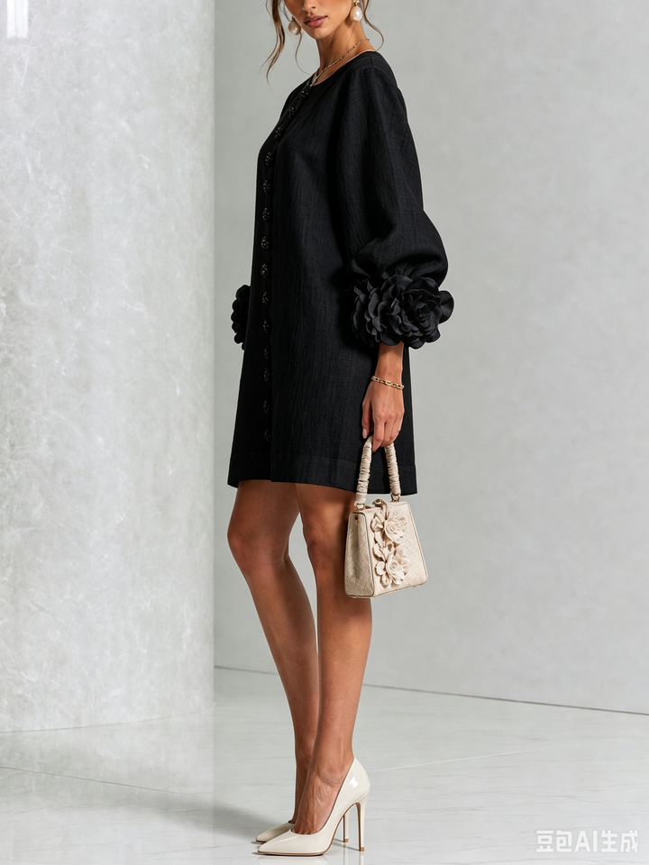 Lola | Robe mini à imprimé floral et fermeture à boutons