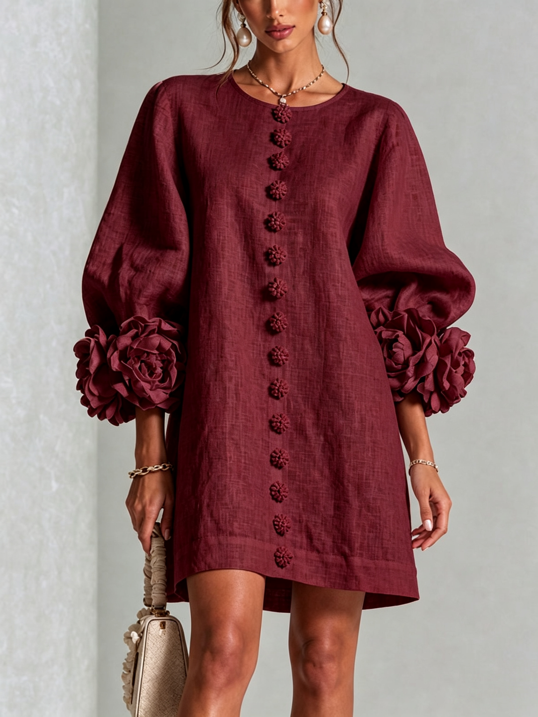 Lola | Robe mini à imprimé floral et fermeture à boutons