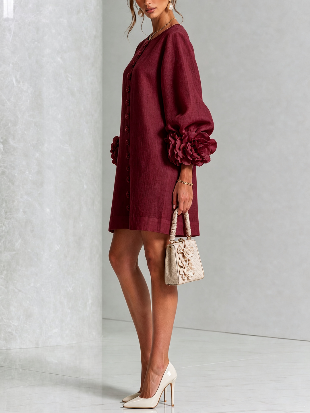 Lola | Robe mini à imprimé floral et fermeture à boutons