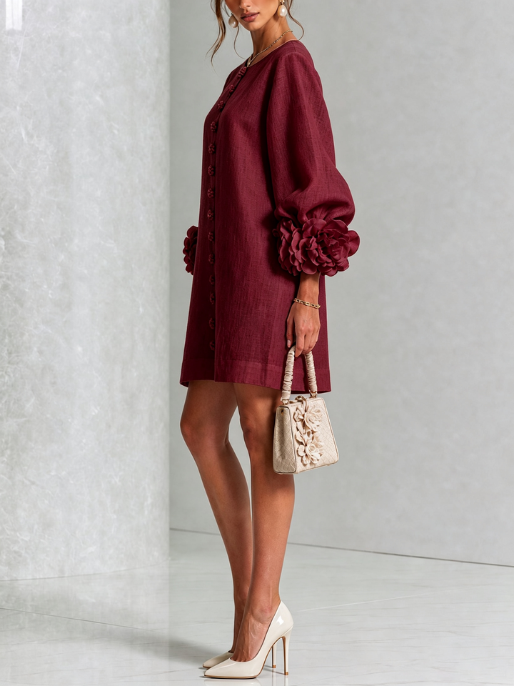 Lola | Robe mini à imprimé floral et fermeture à boutons