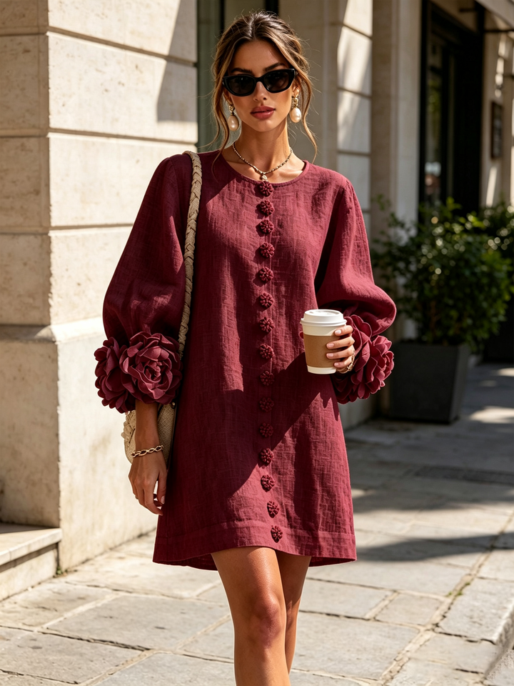Lola | Robe mini à imprimé floral et fermeture à boutons