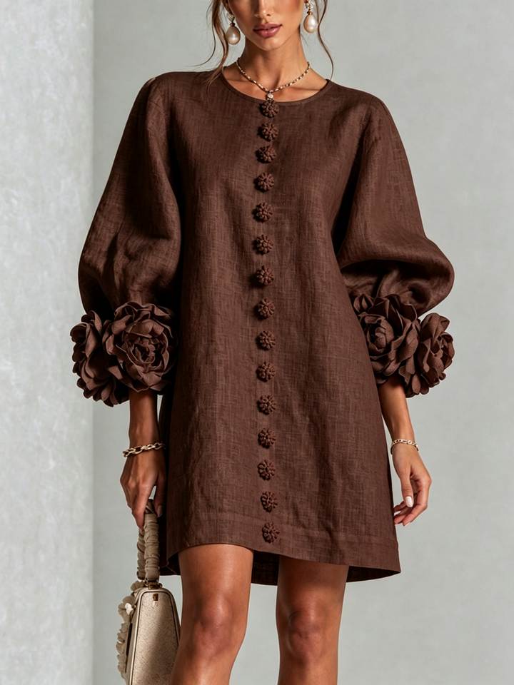 Lola | Robe mini à imprimé floral et fermeture à boutons