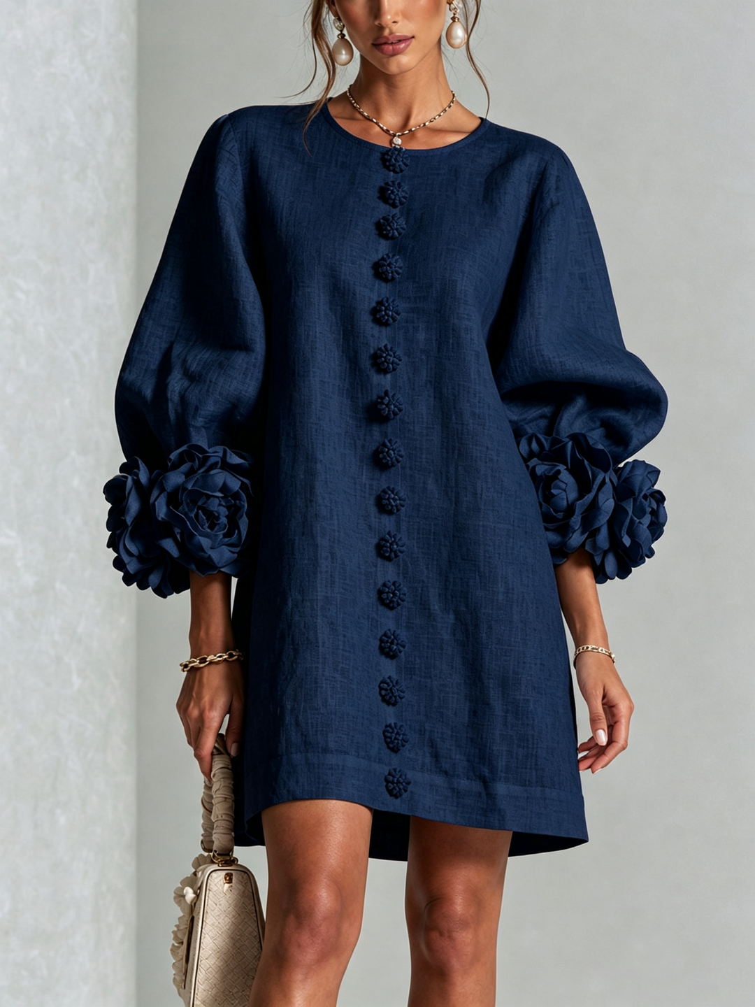 Lola | Robe mini à imprimé floral et fermeture à boutons