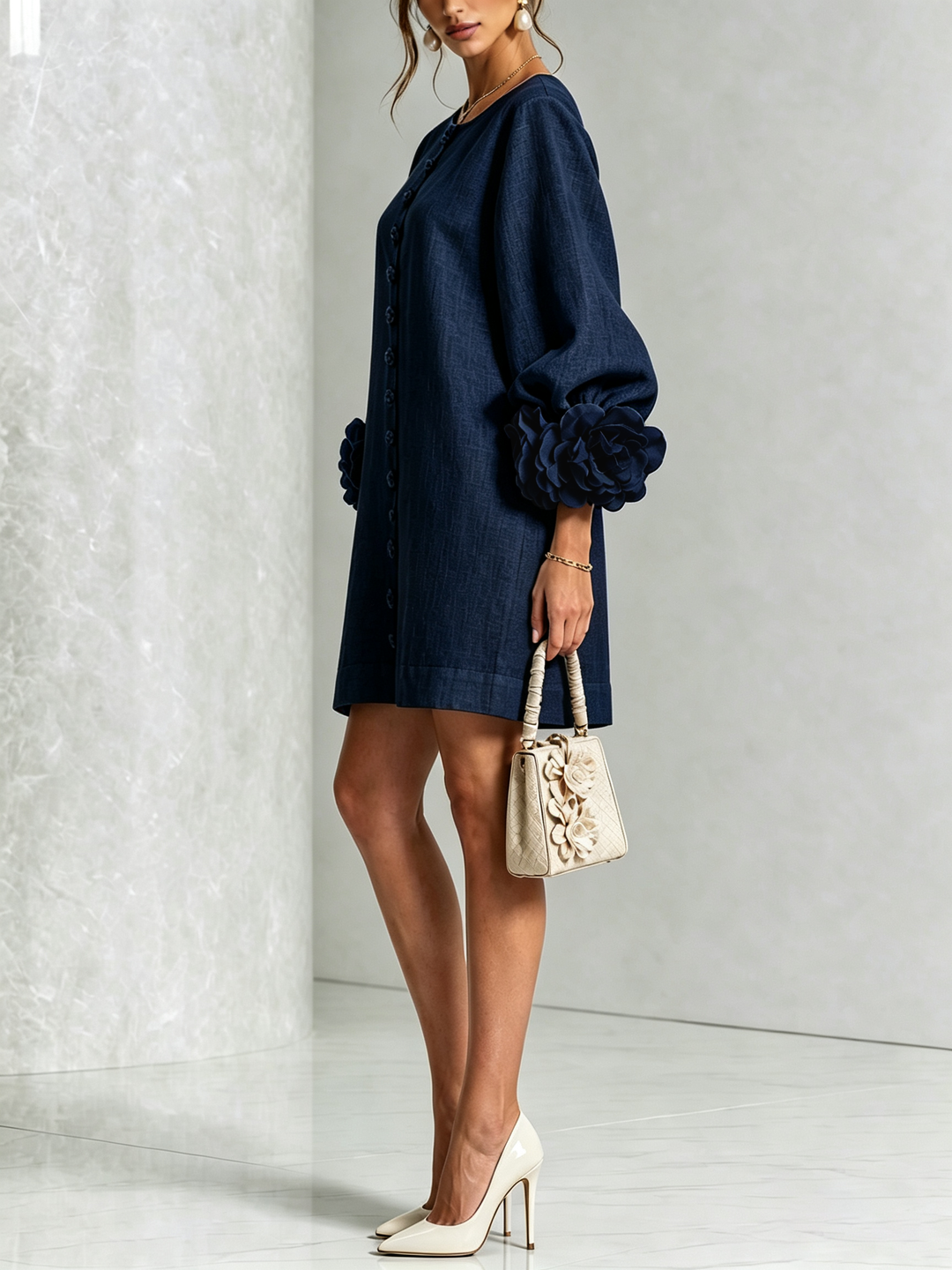 Lola | Robe mini à imprimé floral et fermeture à boutons