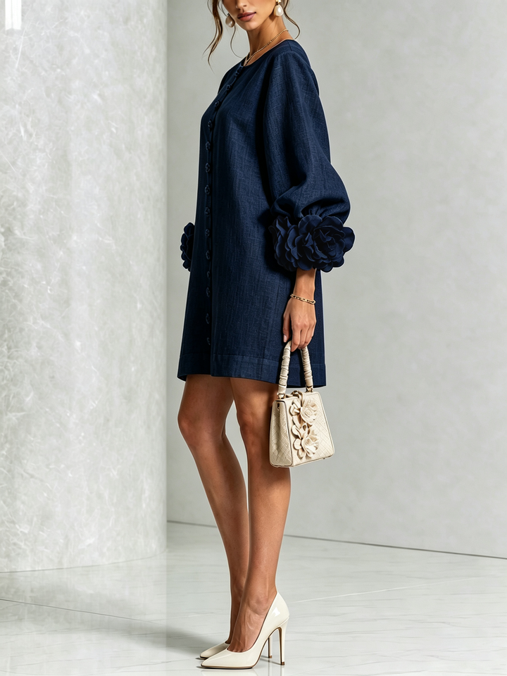 Lola | Robe mini à imprimé floral et fermeture à boutons