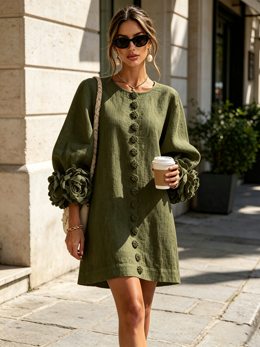 Lola | Robe mini à imprimé floral et fermeture à boutons