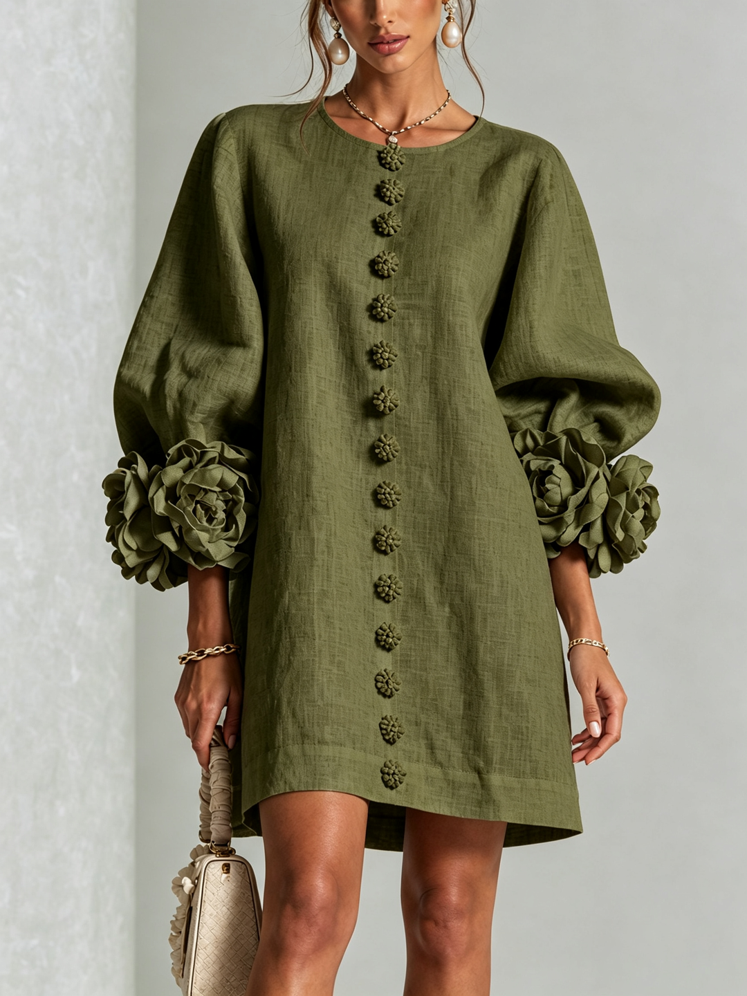 Lola | Robe mini à imprimé floral et fermeture à boutons