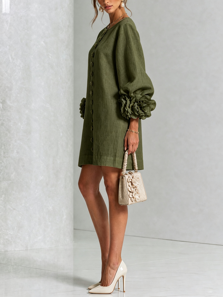 Lola | Robe mini à imprimé floral et fermeture à boutons