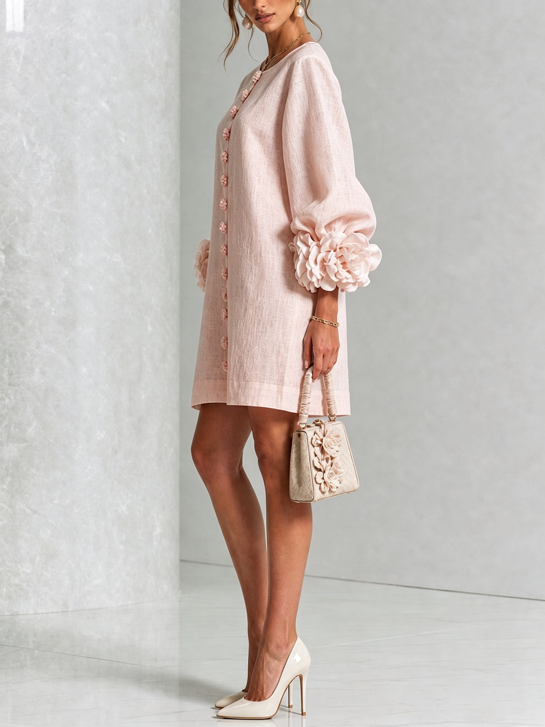 Lola | Robe mini à imprimé floral et fermeture à boutons
