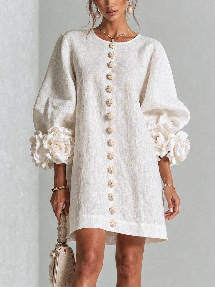 Lola | Robe mini à imprimé floral et fermeture à boutons