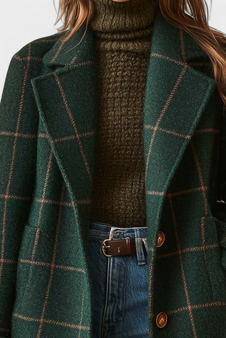 Yrsa - Manteau en tweed élégant à carreaux