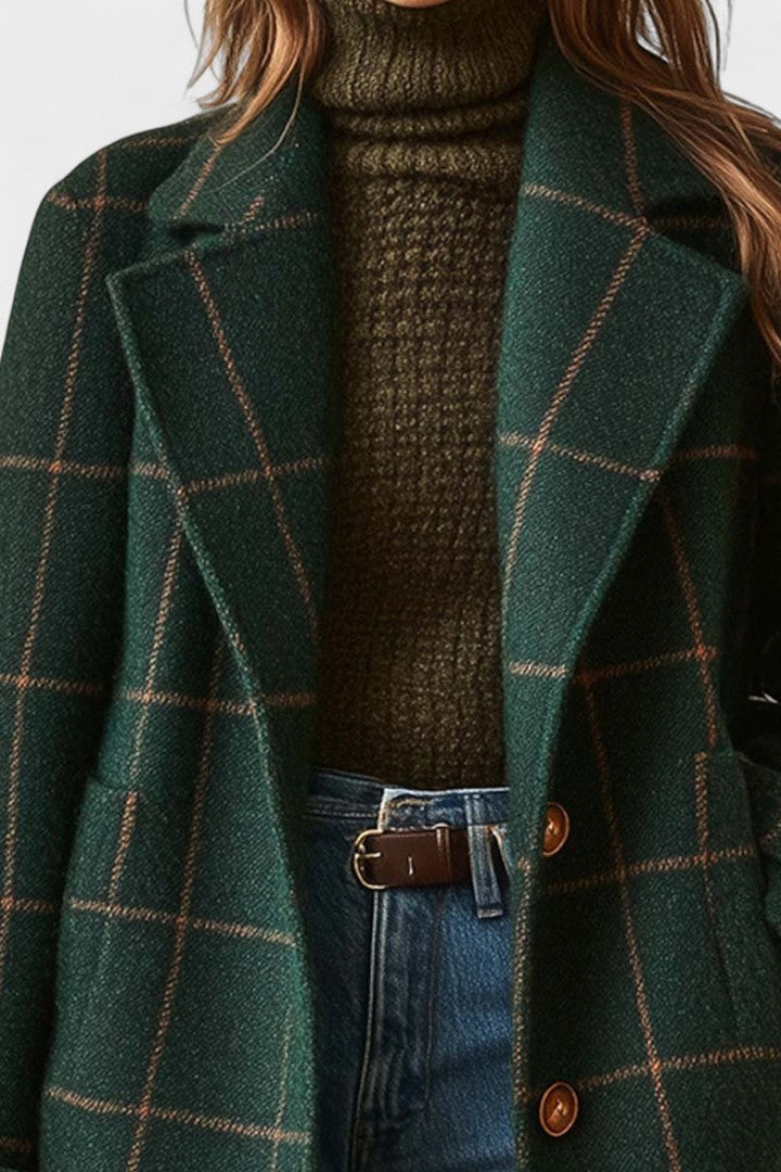 Yrsa - Manteau en tweed élégant à carreaux