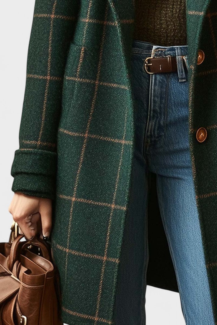 Yrsa - Manteau en tweed élégant à carreaux