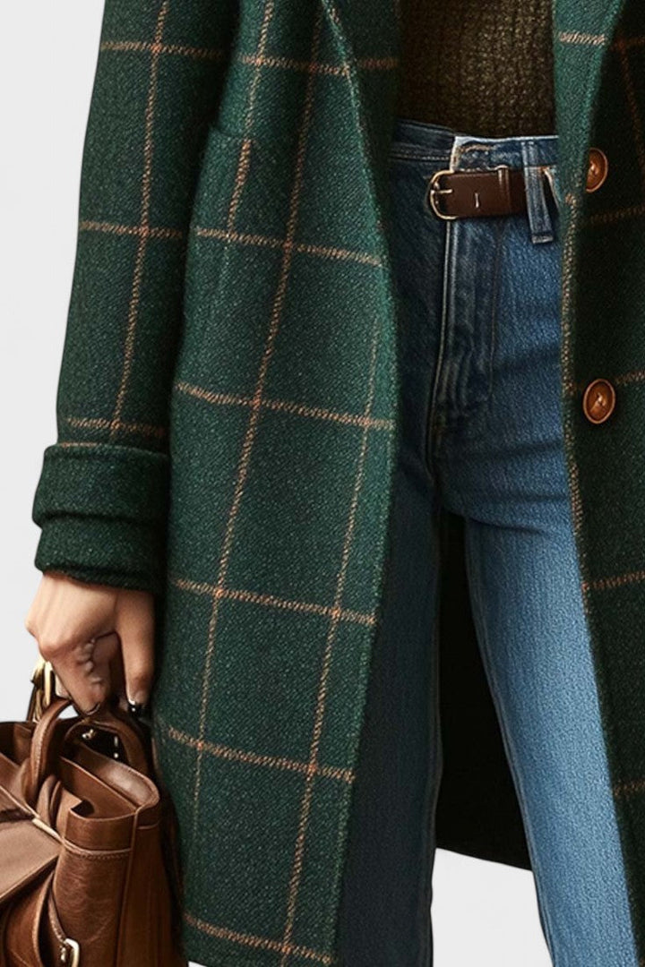 Yrsa - Manteau en tweed élégant à carreaux
