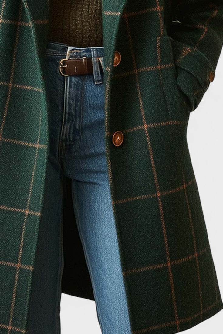 Yrsa - Manteau en tweed élégant à carreaux