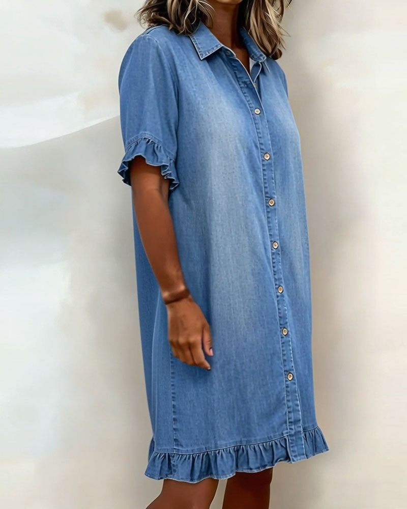 Maria | Robe en Denim Confortable avec Plis Élévateurs