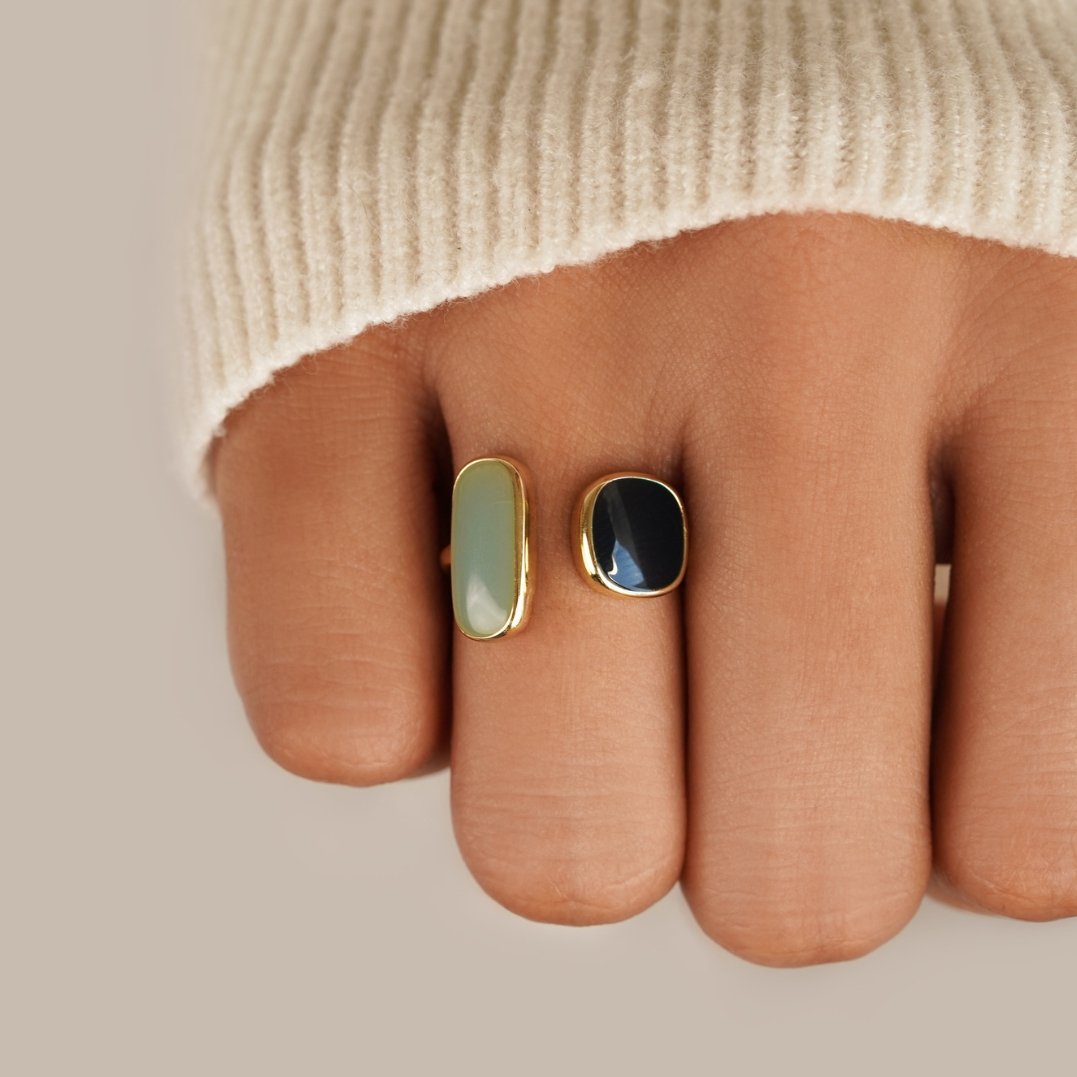 Bague Étreinte avec Aigue-Marine