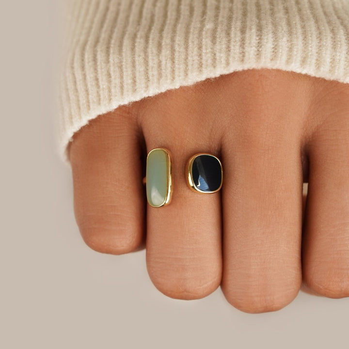 Bague Étreinte avec Aigue-Marine