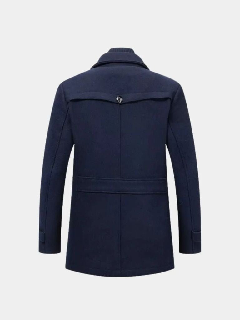 Manteau en Laine Noire Aristocratique - Viretti
