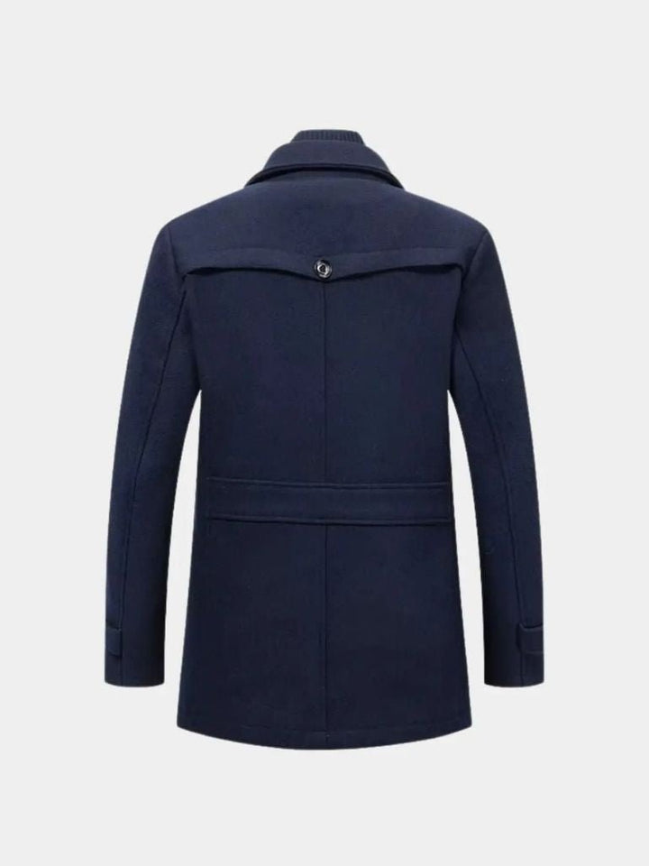 Manteau en Laine Noire Aristocratique - Viretti