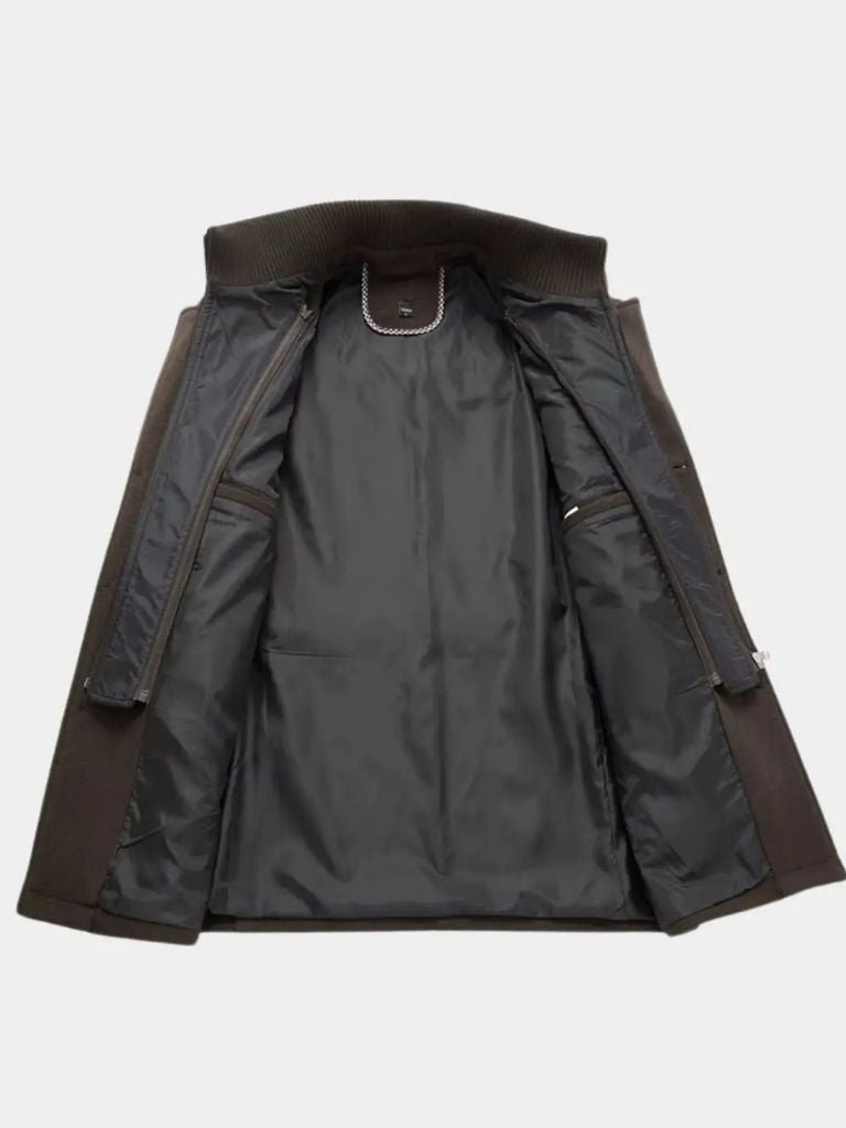 Manteau en Laine Noire Aristocratique - Viretti